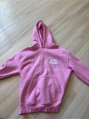Unlike Humans Pink Pullover Hoodie - Cozy Women's Sweatshirt